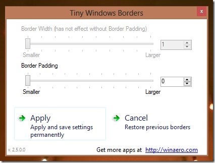 Resize Window Border Size in Windows 8 Tiny Windows Borders
