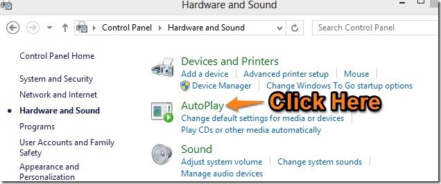 autoplay in windows 8