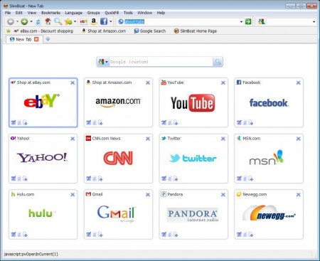 SlimBoat free web browser default window