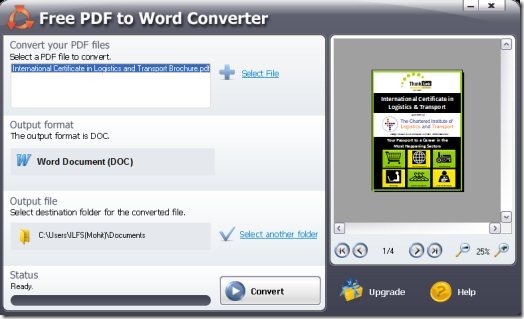 SmartSoft Free PDF To Word Converter