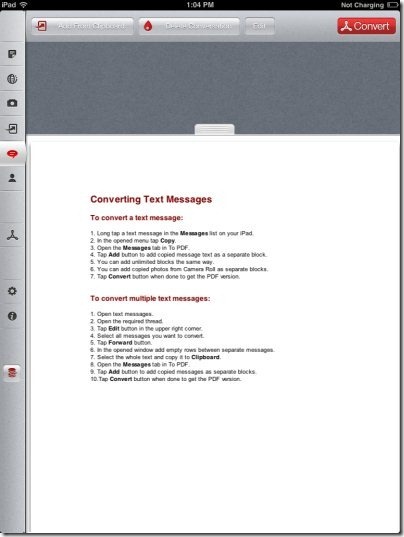 To PDF Messages