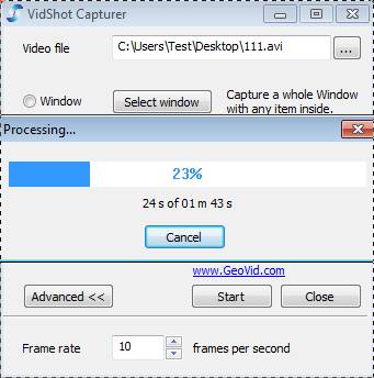 VidShot Capturer processing