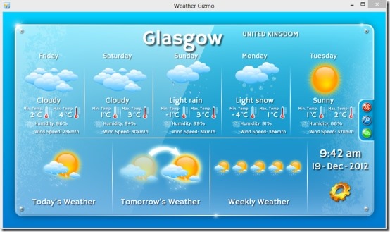 Weather Gizmo 02 free weather gadget for windows