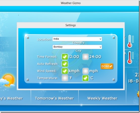 Weather Gizmo 03 free weather gadget for windows