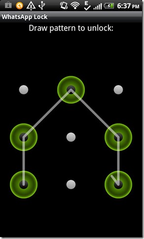 WhatsApp Lock Pattern Lock