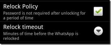 WhatsApp Lock Relock Policy