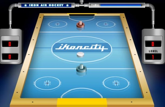 air hockey play