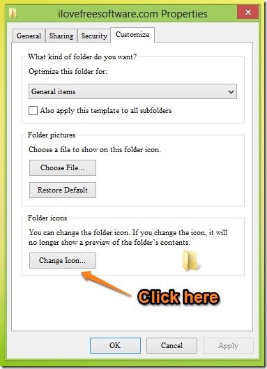 change the folder icon in windows 8