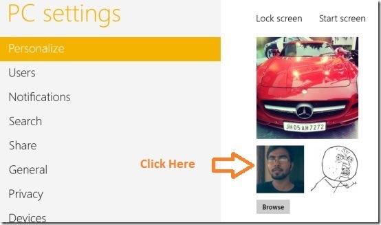 change the user picture in windows 8