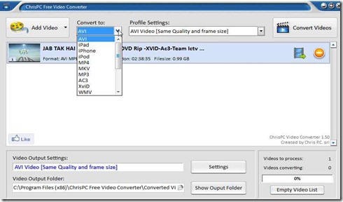 ChrisPC Free Video Converter