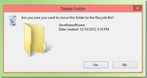 delete confirmation in windows 8