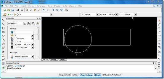 draftsight free Autocad editor interface