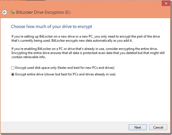how much to encrypt files in windows 8 using bitlocker