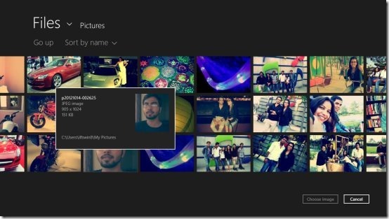 how to change the user picture in windows 8
