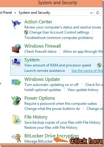 how to open bitlocker in windows 8