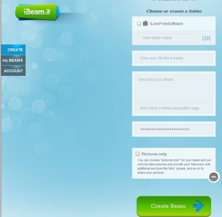 iBeam.it sharing folder