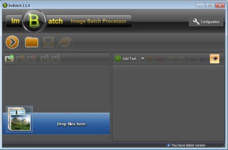 imBatch free batch image processing software default window