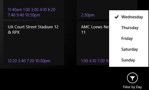 movie showtime options