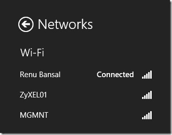 networks in windows 8