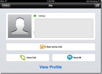 ooVoo Video Chat options