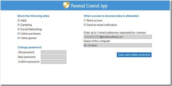 parental control app interface