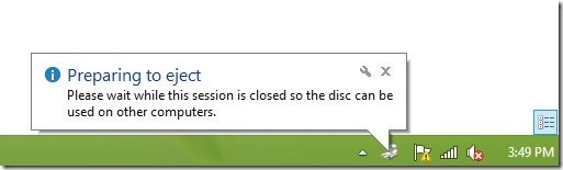 preparing disc to eject it windows 8