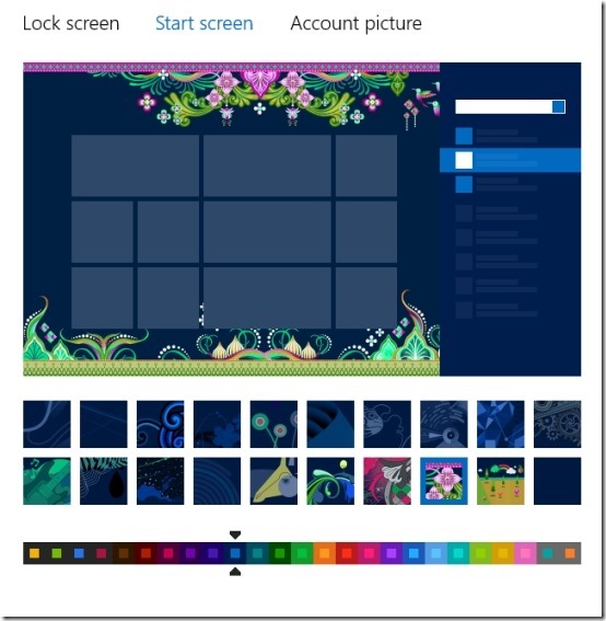 preview change the start screen background in windows 8