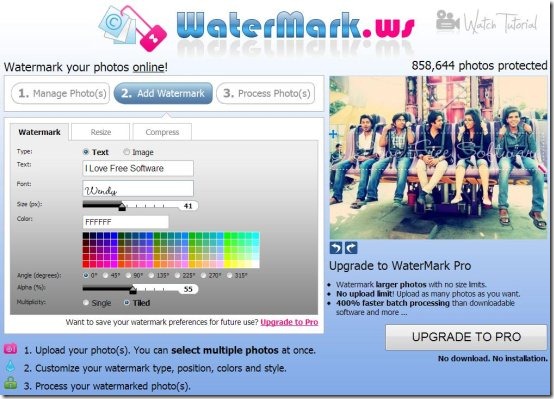 watermark.ws interface