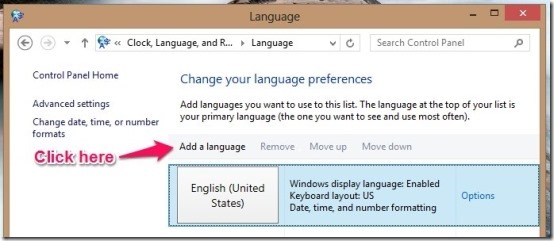Add A New Language In Windows 8
