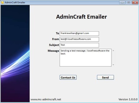 AdminCraft Emailer sending email