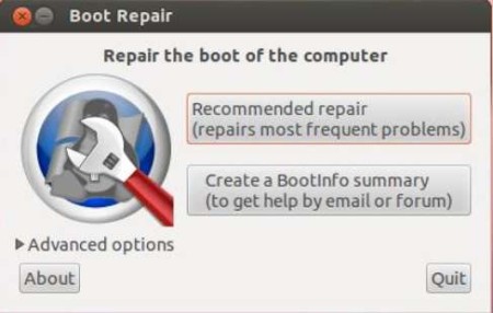 Boot-Repair default window