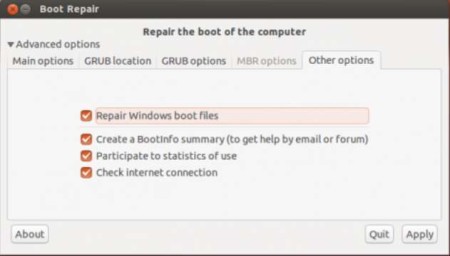 Boot-Repair options