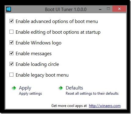 Boot UI Tuner Change Windows 8 Boot Options