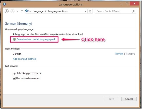 Download and install language pack