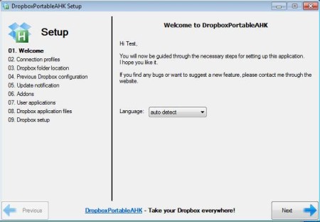 DropboxPortableAHK free Dropbox client default window