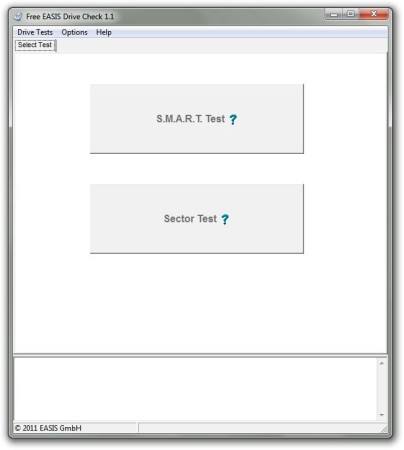 EASIS Drive Check free hard disk health checker default window