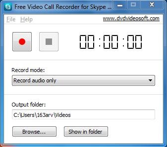 Free Video Call Recorder for Skype interface