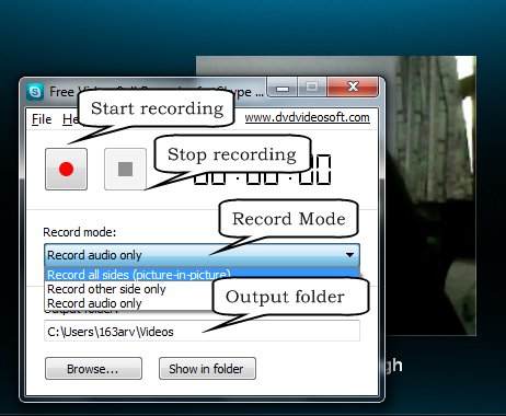 Free Video Call Recorder for Skype recording