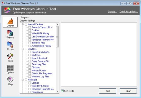 Free Windows Tool default window