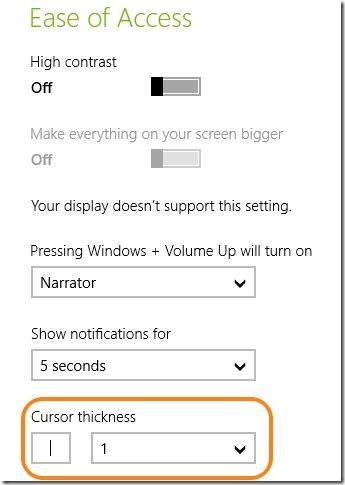 How To Change Cursor Thickness In Windows 8