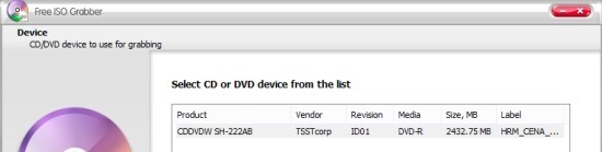 How To Make ISO From DVD In Windows 8 select a drive