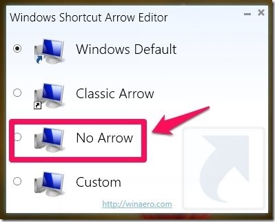 How to remove shortcut arrows in Windows 8