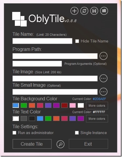 How to use OblyTile and create custom tiles in Windows 8