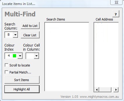 Multi-Find default window