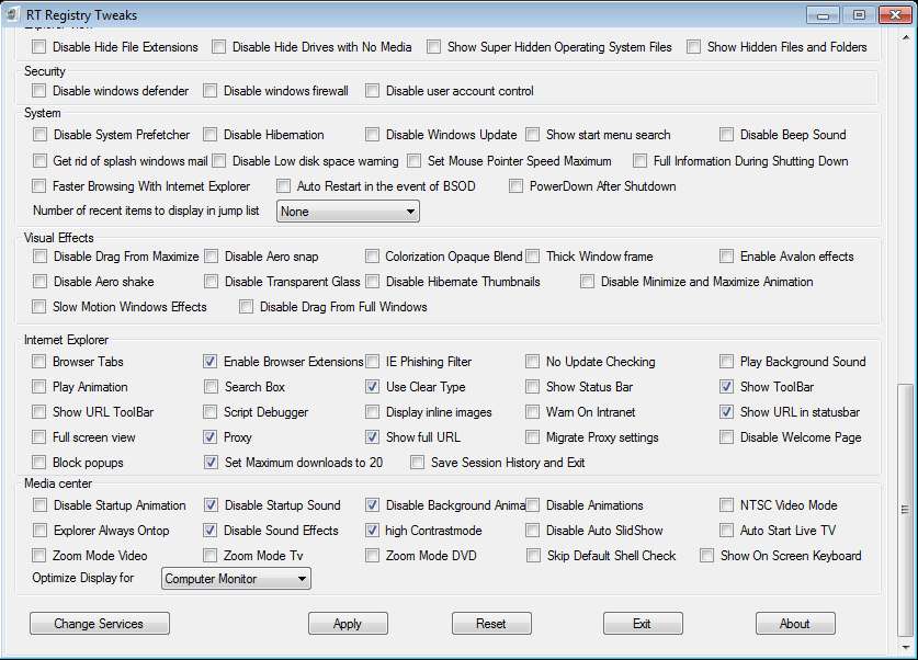 Tweak All Windows 7 Settings From One Place: My Computer Tweaker