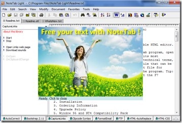 NoteTab Light 01 free text editor
