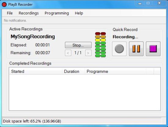 PlayIt Recorder interface