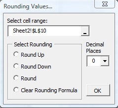 Rounding Add-in default window