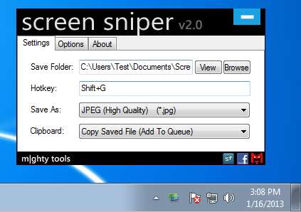 Screen Sniper defaut window