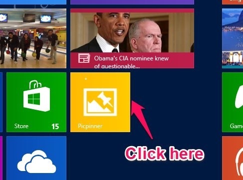Steps to pin a picture to start screen in Windows 8 picpinner